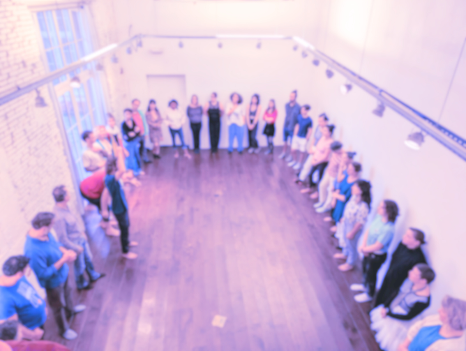 Cercle d'improvisation vocale vu du dessus